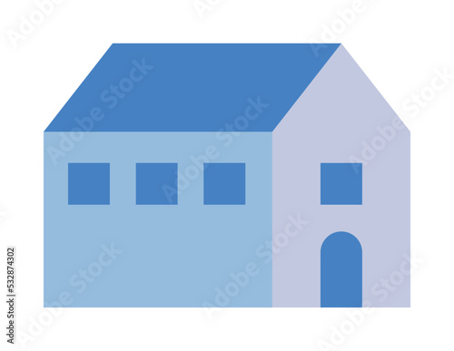 blue house exterior facade