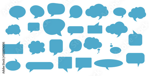Blank empty white speech bubbles