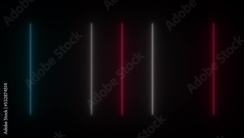 Concept 98-N1 Animated abstract neon light with led light effect and flickering pattern.