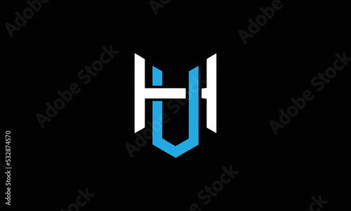 HV HU Abstract initial monogram letter alphabet logo design