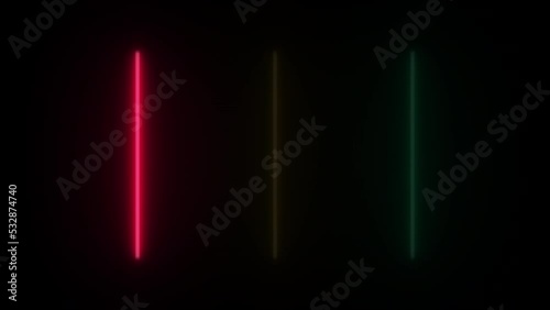 Concept 100-N1 Animated abstract neon light with led light effect and flickering pattern.