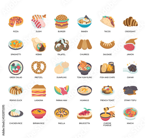 Set of International Cuisine thin line icons for any web and app project.
