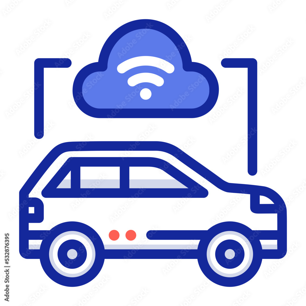 cloud conputing car connection icon