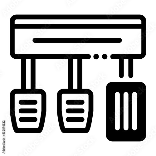 three pedals car part icon
