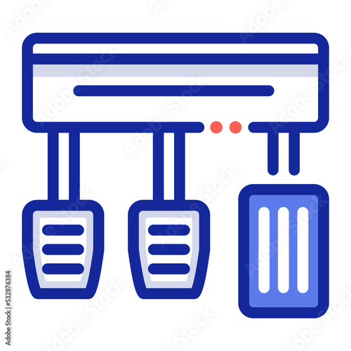 three pedals car part icon