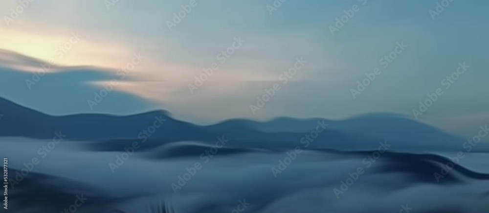 background of the land above the clouds in a blurry illustration