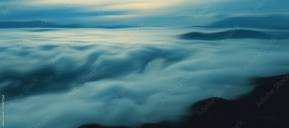 background of the land above the clouds in a blurry illustration