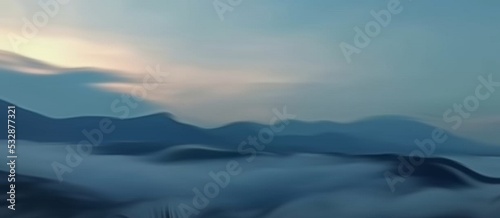 background of the land above the clouds in a blurry illustration
