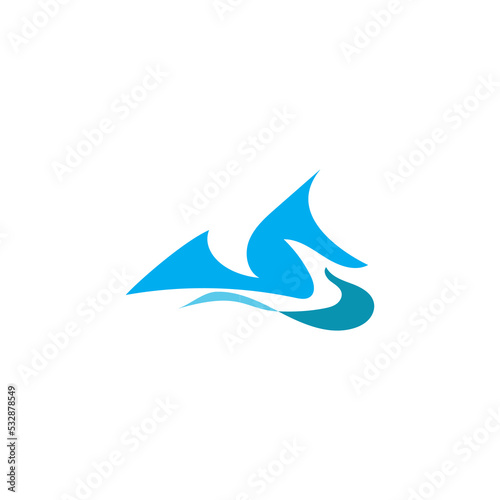wave logo bussines element of nature concept design template