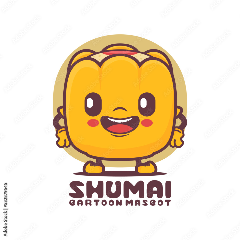 Shumai cartoon mascot. Asian famous food vector illustration Shumai cartoon mascot. Asian famous food vector illustration