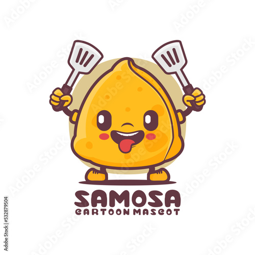 Laddoo cartoon mascot. Asian famous food vector illustration