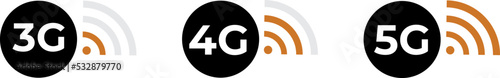 5g icon, 4g logo network vector technology 3g icon
 photo