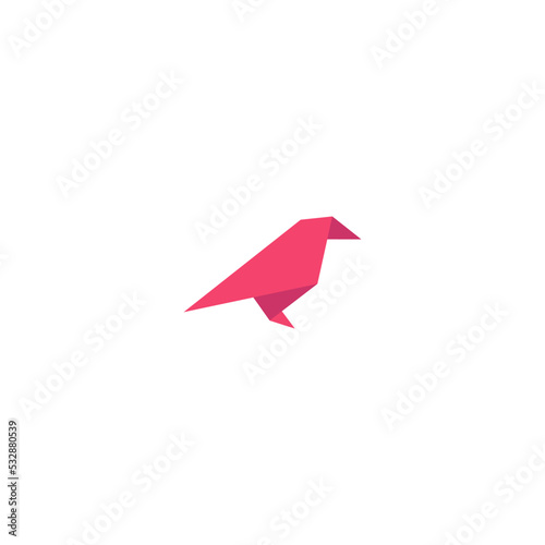 Bird Logo Icon Geometric Origami Design Template