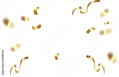 Photographie Falling gold confetti ribbon