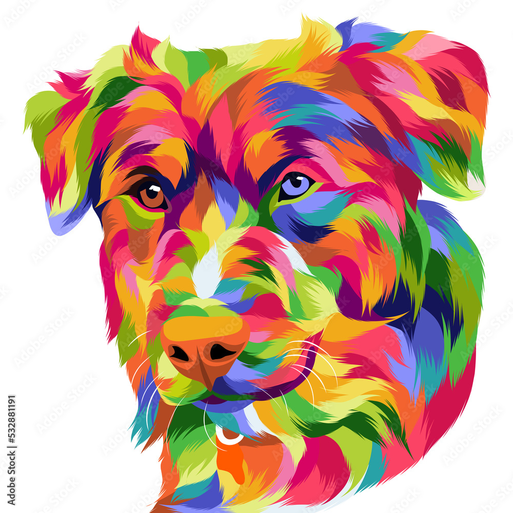 Dog vector pop art illustrations