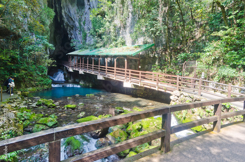 Akiyoshido Cave is located in the eastern area of Mine city, Yamaguchi Prefecture, 100-200m under Akiyoshidai, is Japan's largest limestone cave. photo