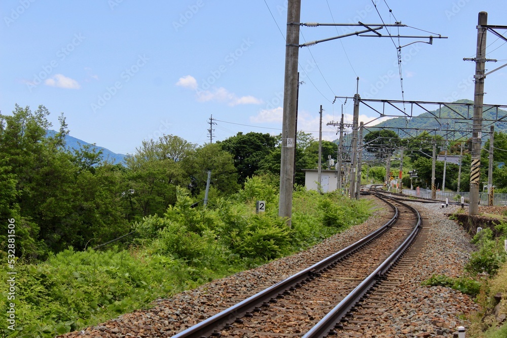 JR Train headed through Obasute