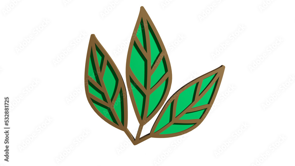 green leaf png 3d icon