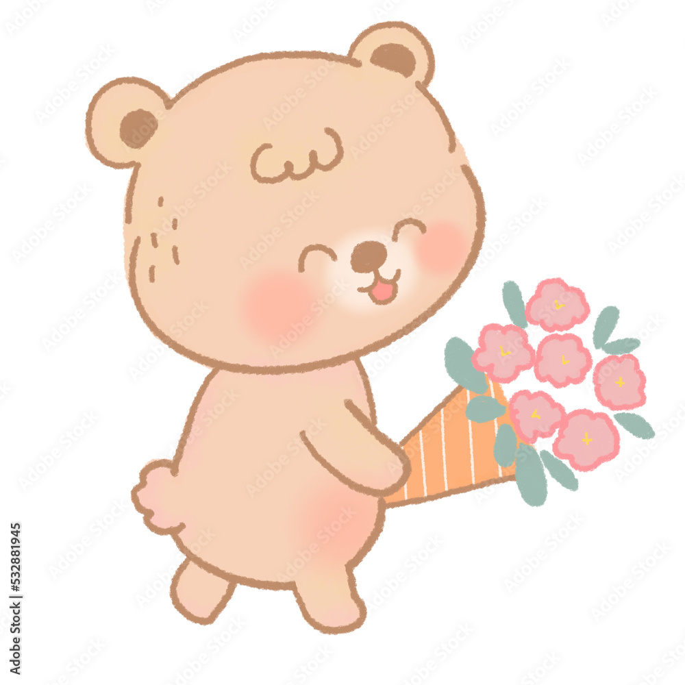 Naklejka premium cute cartoon bear illustration