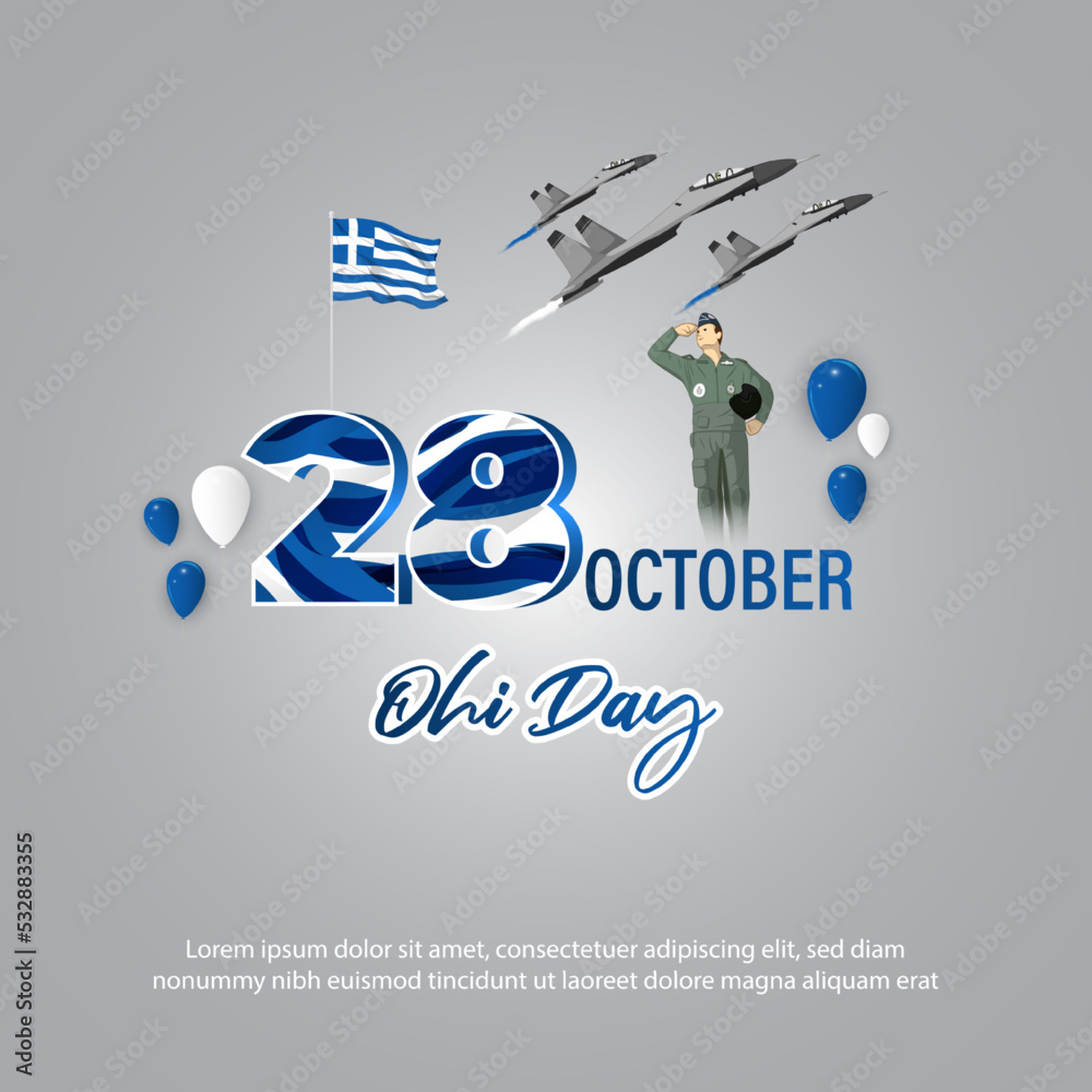 vector illustration for Ohi day 28 October Greece