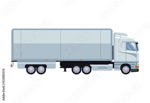 white trailer truck vehicle mockup