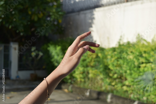 Female hands showing reaching out 
