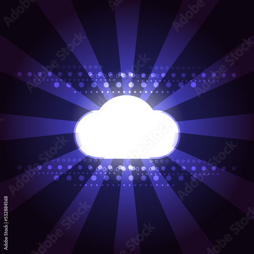 Cloud storage data info deep learning technology. Integrated digital web concept background