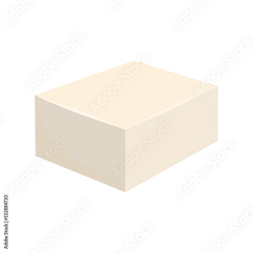 A vector illustration of tofu, a product made from soybeans eaten in Asia.