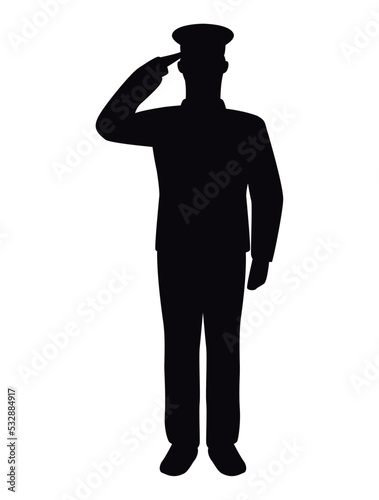 officer military saludating silhouette