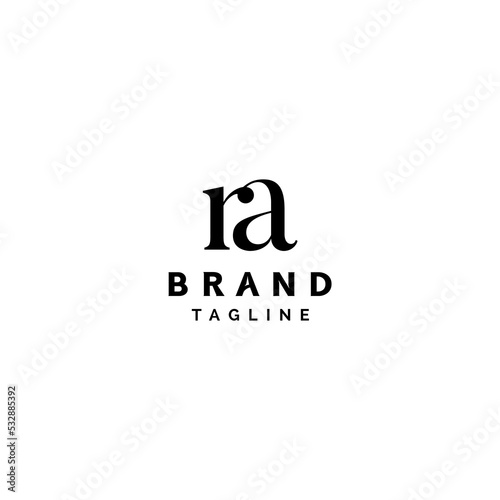 initials ra in classic style. Minimalist Letter ra Logo Design. Classic Minimalis Initial Letter ra Logo Template.