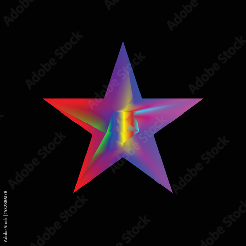 Vector Illustration . Colorful star .Liquid gradient Logo . Design element . Abstract Geometric shape . 