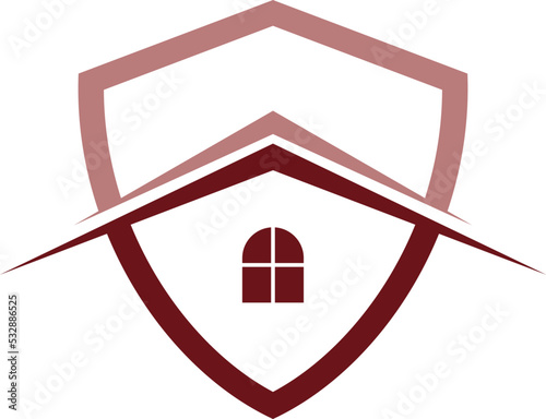 Shield shape with house inside