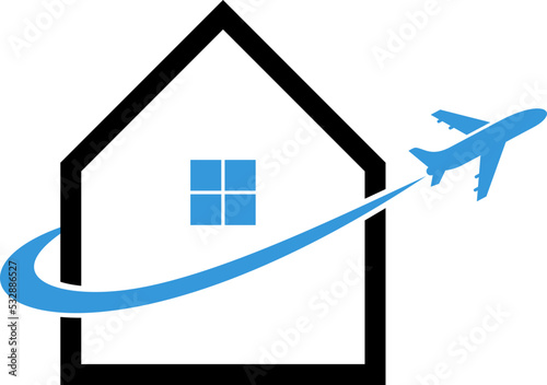 House shape with plane inside