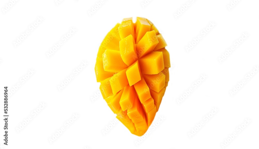 Mango ripe slice isolated on white background