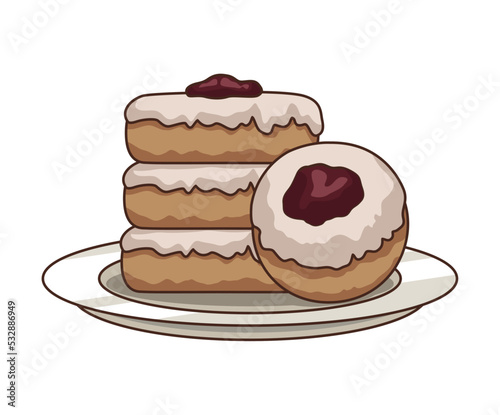 dish with sweet donuts