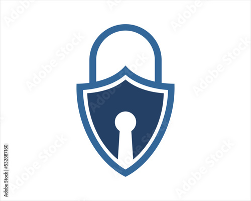 Shield with padlock shape inside