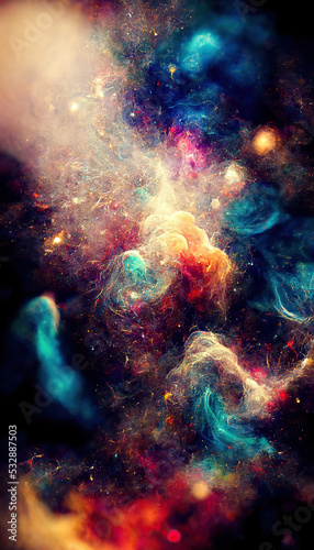 Space nebula  colorful abstract background image. 3d illustration 