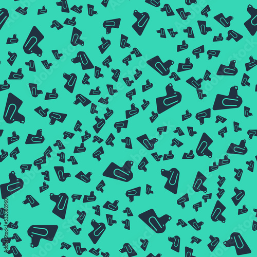 Black Hunting dog icon isolated seamless pattern on green background. Vector