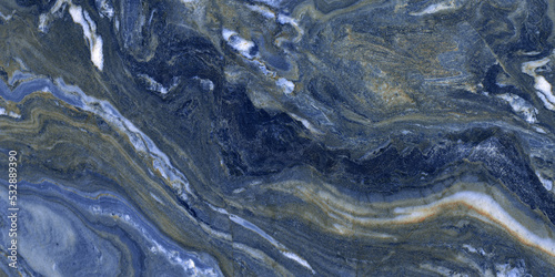 Blue marble texture background with waves figure. marble metamorphic rock calcite with crystallized surface. calcite or dolomite marble for ceramic wall tile, flooring and kitchen tile design.