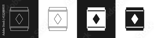 Set Magic carpet icon isolated on black and white background. Vector