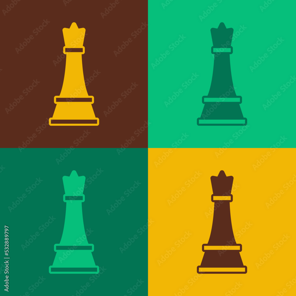 Pop art Chess icon isolated on color background. Business strategy. Game, management, finance. Vector Pop art Chess icon isolated on color background. Business strategy. Game, management, finance. Vector