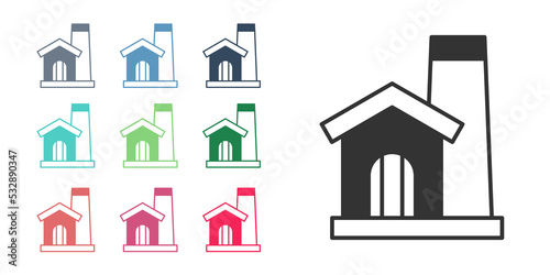Black Smithy workshop interior icon isolated on white background. Set icons colorful. Vector