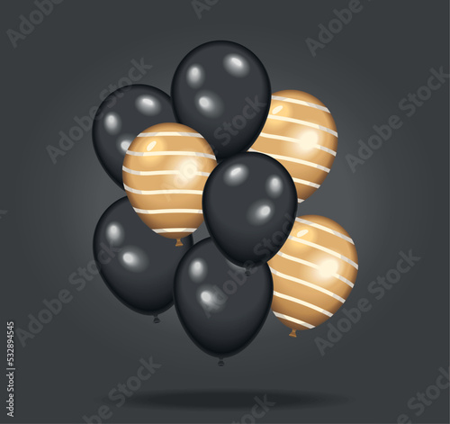 black and golden balloons helium