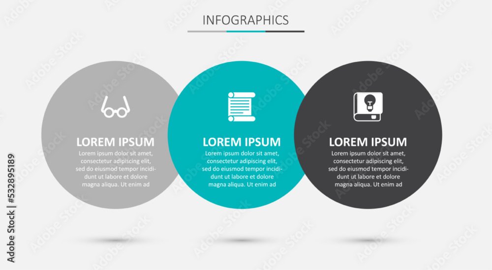 Fototapeta premium Set Decree, parchment, scroll, Glasses and User manual. Business infographic template. Vector