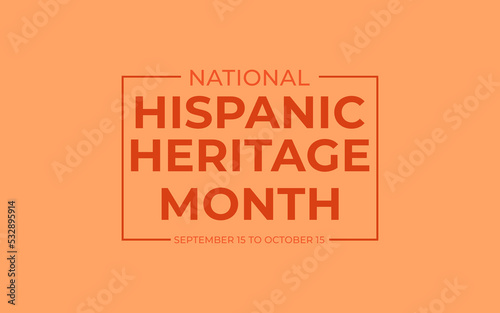 National Hispanic Heritage Month is from September 15 to October 15 Background. Hispanic and Latino American culture. Celebrate annually in the United States.