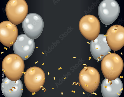 silver and golden balloons helium