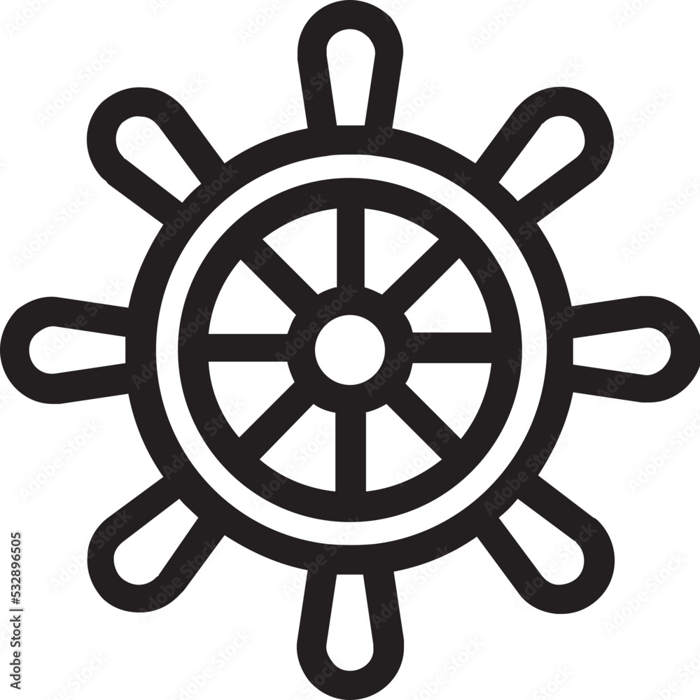 Obraz premium Ship Steering Vector Icon