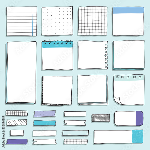 vector Paper banners set with sticky tape