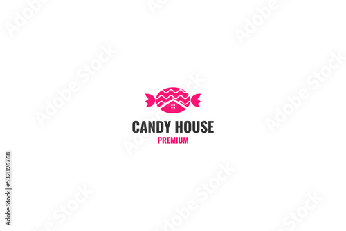 Flat candy house logo design vector illustration idea