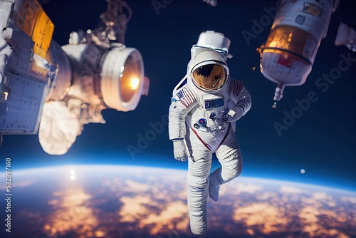 Canvas-taulu Astronaut floating in space
